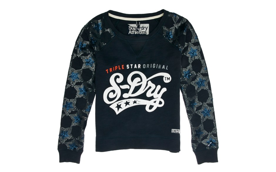 G20KG006_SUPER STATE SEQUIN STAR SWEAT_ECLIPSE NAVY MARL