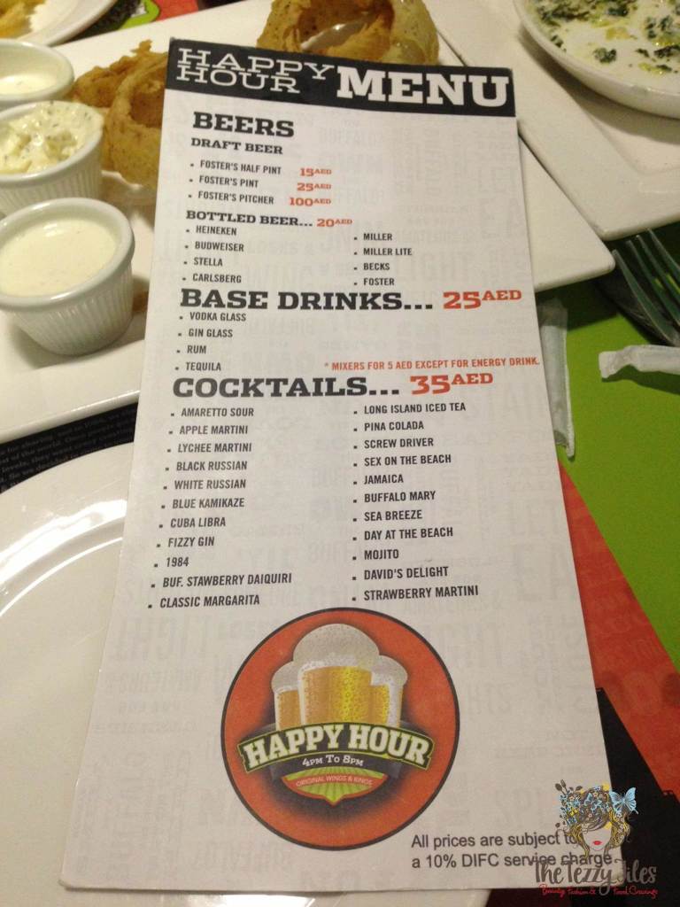 original wings and rings happy hour drinks menu