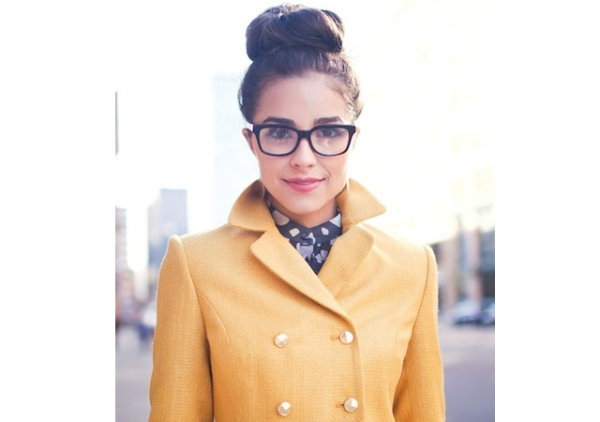 hair bun glasses