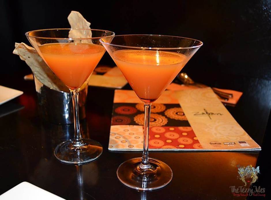zafran indian restaurant dubai Strawberry infused orange-mango cooler