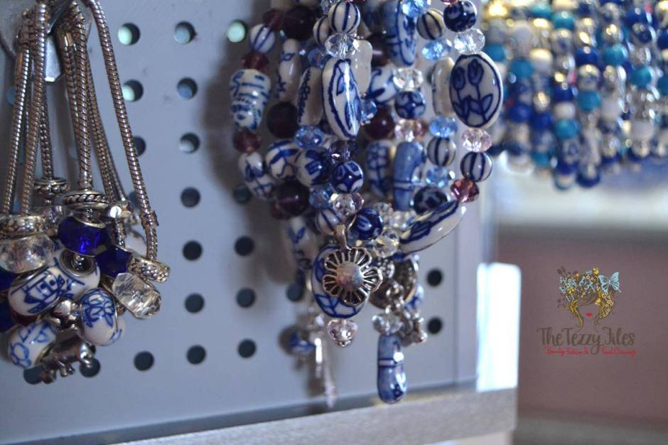 Delft pottery in the form of jewelry.