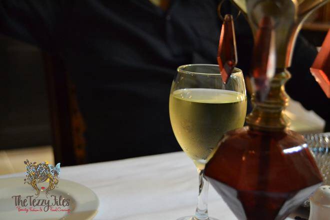 White wine at our table