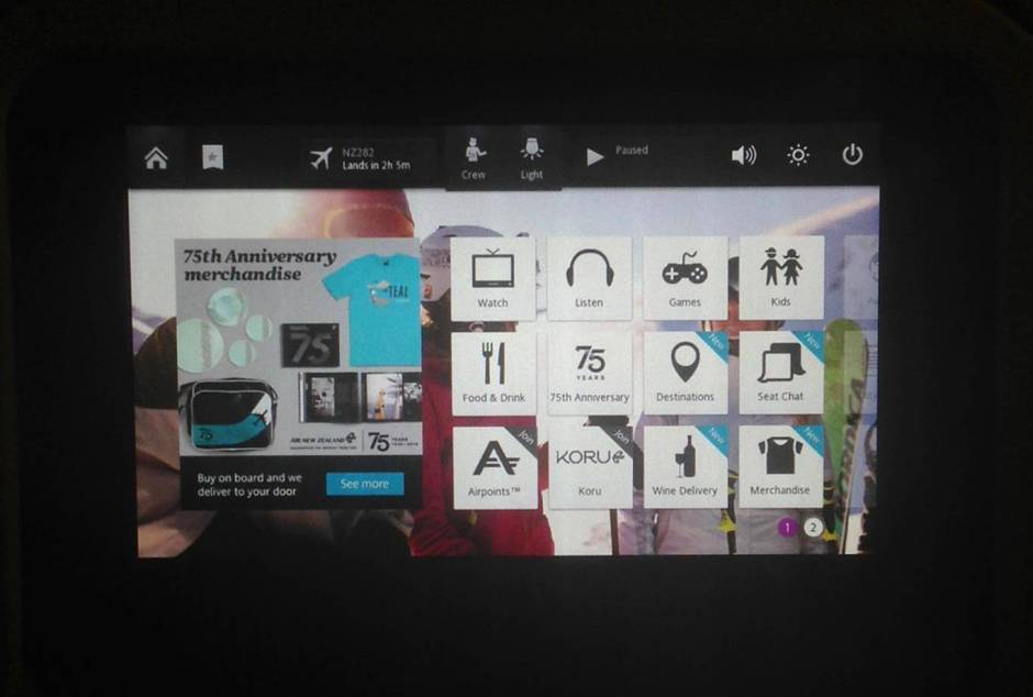 air new zealand food and drinks app