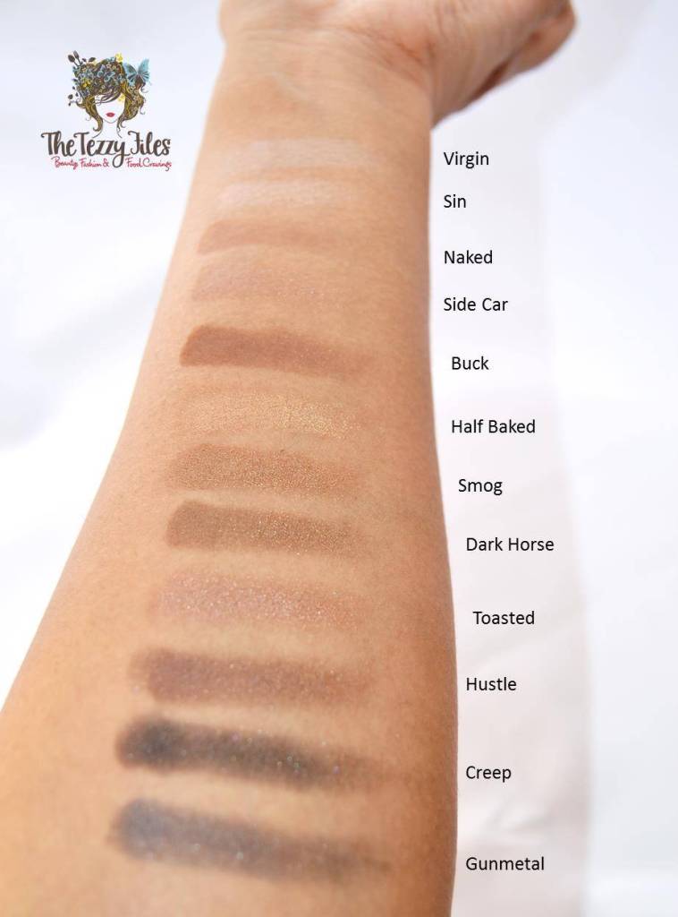 Urban Decay Naked eye shadow palette swatches colors