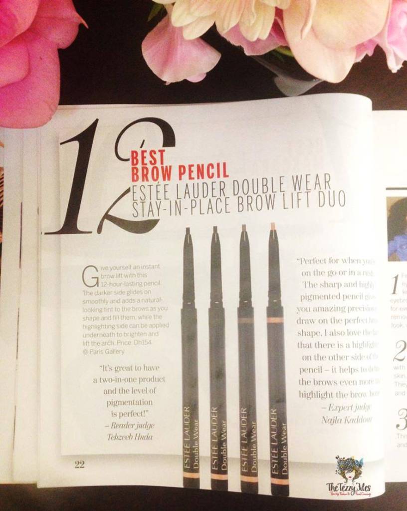 Aquarius Beauty Heroes 2015 estee lauder double wear stay in place brow lift duo pencil review