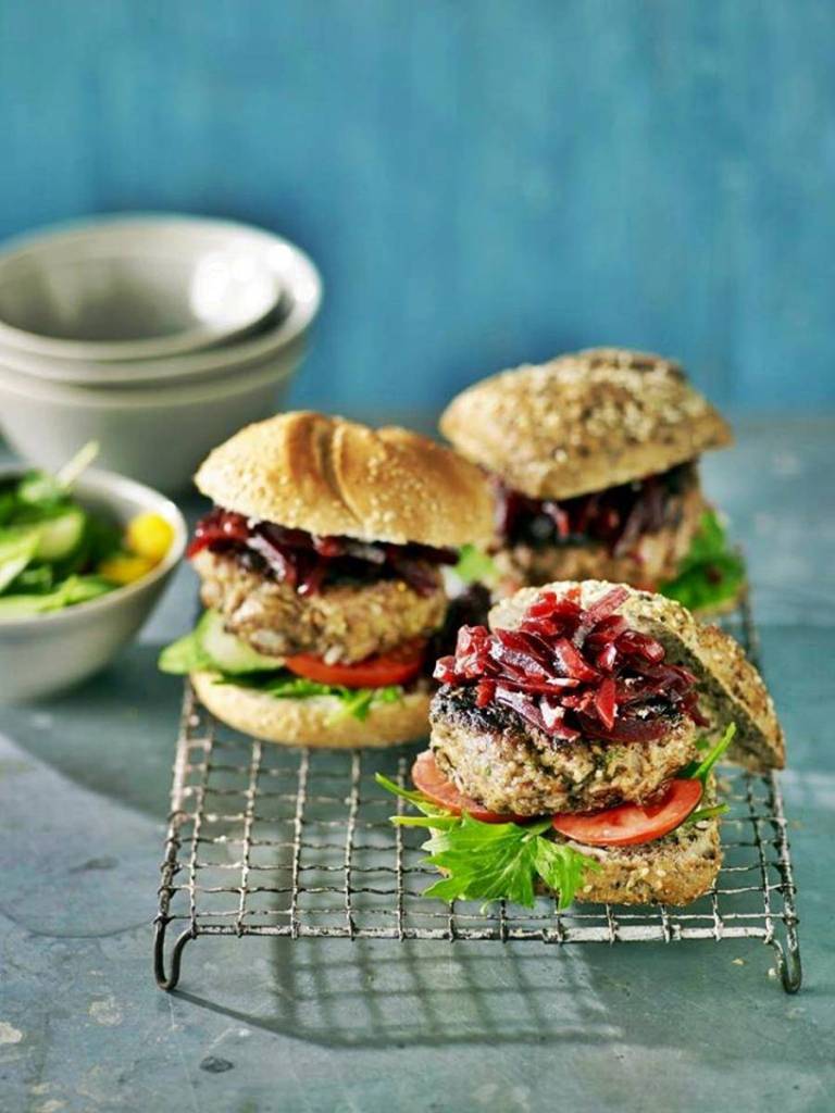beef and beetroot relish burger at jamaica blue