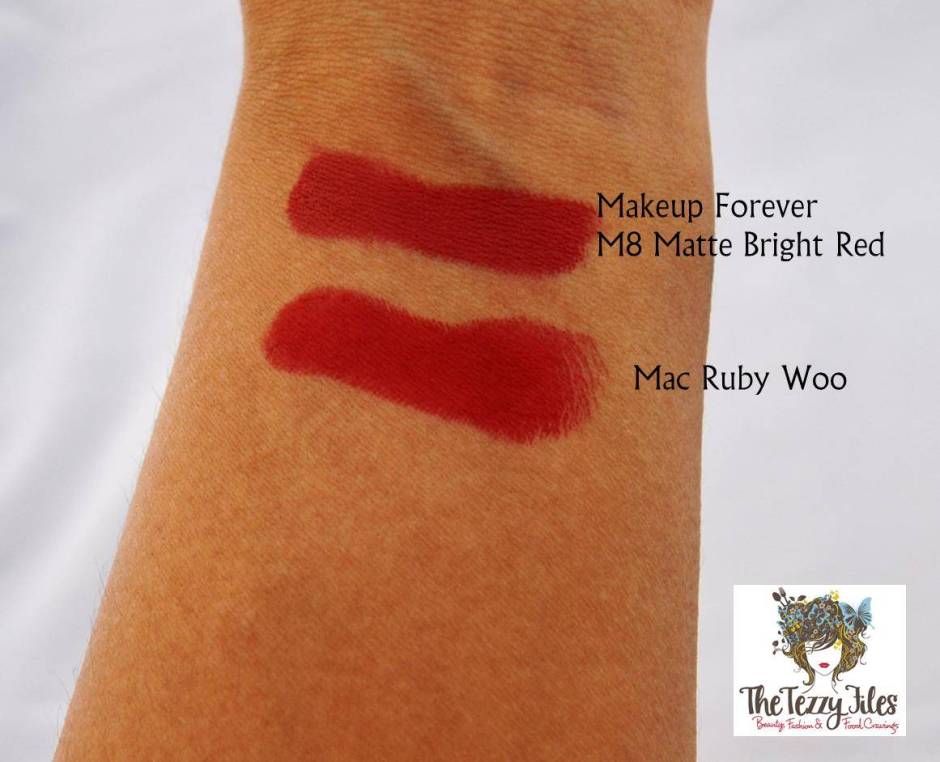 The reddest lipstick Mac Ruby Woo versus Makeup Forever M8 Matte Bright Red The Tezzy Files Beauty Blog Dubai (5)
