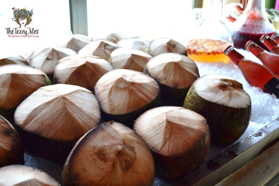 fresh coconut water at thiptara downtown dubai