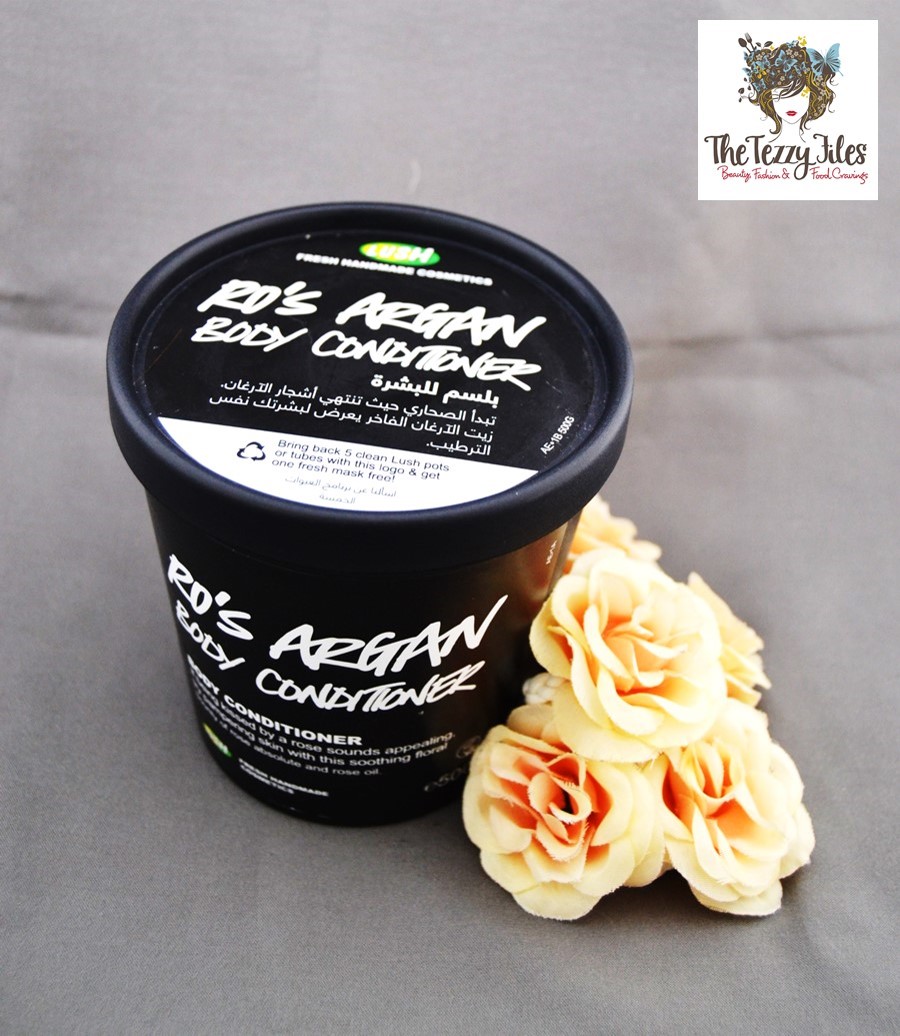 Lush Ro's Argan Body Conditioner Review on the tezzy files dubai beauty blog