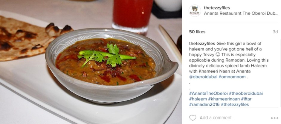 haleem at ananta the oberoi