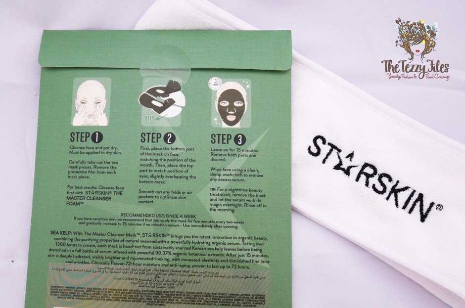 Starskin Master Cleanser Detox Sea Kelp Leaf Face Mask Review by The Tezzy Files Dubai Beauty Blogger Sephora Middle East Skincare instructions