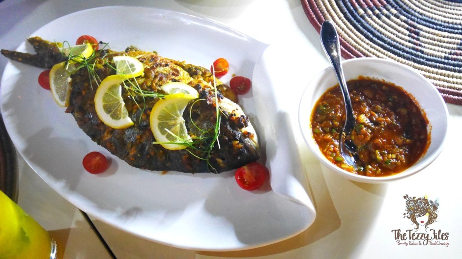 KIZA Dubai DIFC African Fine Dining Review The Tezzy Files Dubai Food Bogger Lifestyle Blog UAE African Fashion Ntombi Couture KIZA PRincess Sea Bream fish.jpg