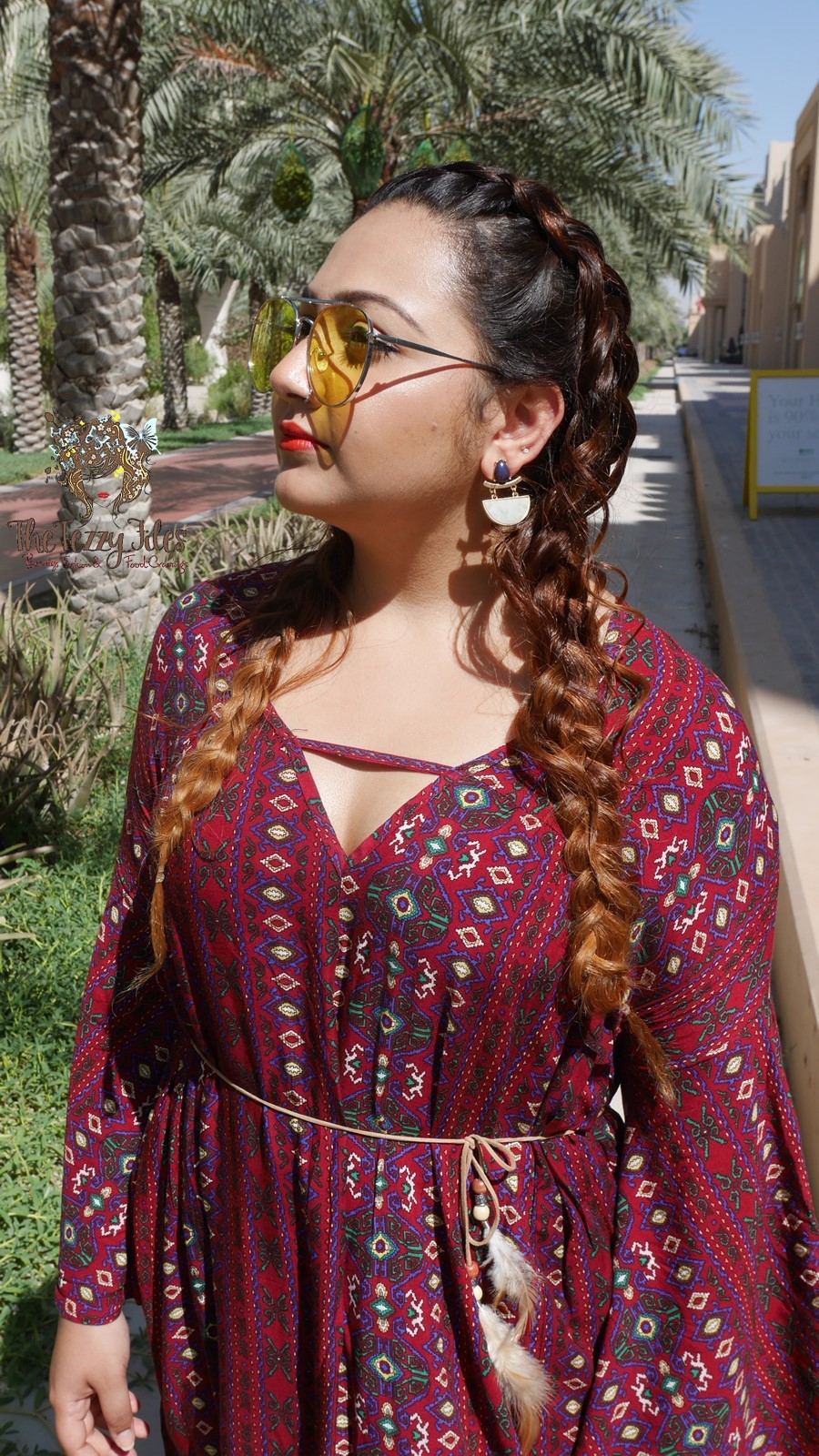 Blowout Bar Salon Shein Dress Review Fashion Blog The Tezzy Files Dubai Fashion Blog Khaleesi Style Braids Boho Bohemian Girls (1)