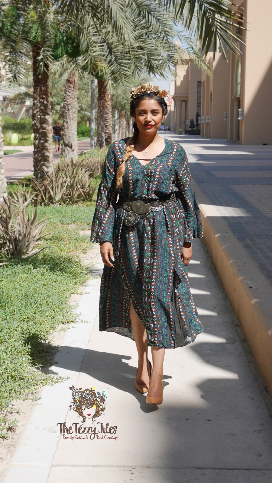 Blowout Bar Salon Shein Dress Review Fashion Blog The Tezzy Files Dubai Fashion Blog Khaleesi Style Braids Boho Bohemian Girls (6)