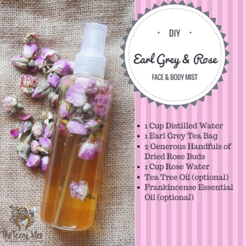 DIY Natural Face and Body Spray Earl Grey Rose Essential Oils recipe