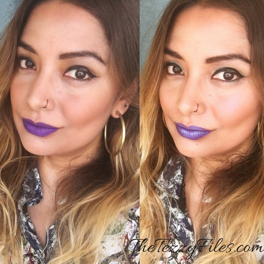 Kat Von D Alchemist Holographic Palette Review Dubai Beauty Blog Sephora Middle East The Tezzy Files UAE Blogger Swatches lipstick highlighter purple lips amethyst