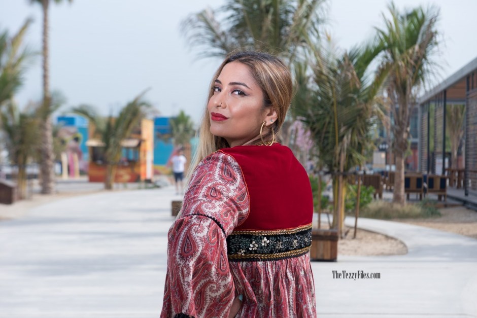 Dubai Fashion Blog Fashionista Blogger La Mer Dubai UAE influencer Middle East Zara Tribal Jacket Gypsy Style Beauty Fashion Shoot (4)